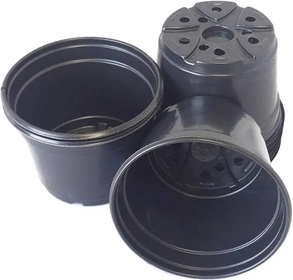 5&#034; Diameter Black Plastic Nursery Pot (25)