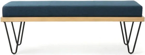 Modern Upholstered Bench with Hairpin Legs