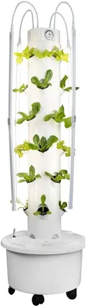 GX Hydroponic Tower | Vertical Planter Tower | Hydroponics Growing System Kit | Food Grade with 24 Net Pots (Without Lights)