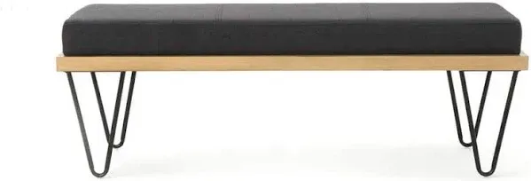 Modern Upholstered Bench with Hairpin Legs