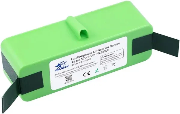 melasta 14.8V 5200mAh Lithium ion Battery Replacement Compatible with iRobot ...