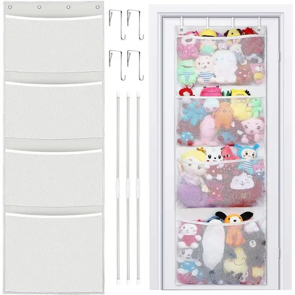 ATEMANS Stuffed Animal Storage Ideas Over The Door Stuffed Animal Holder for Stuffie Storage