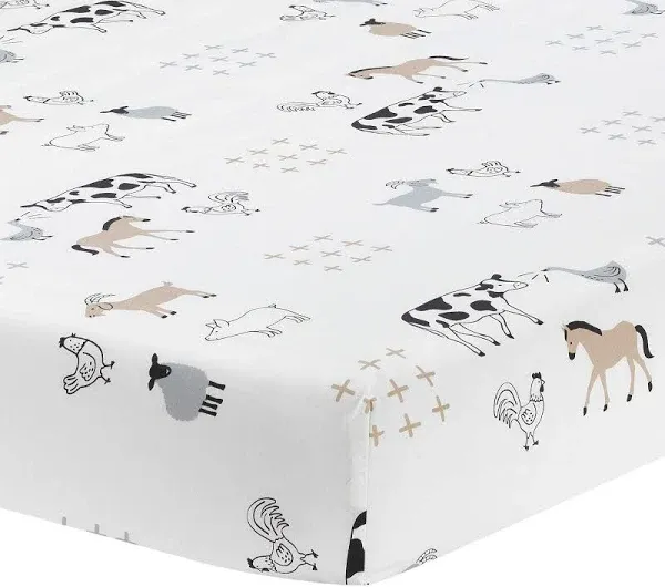 Lambs & Ivy Baby Farm Animals Fitted Crib Sheet