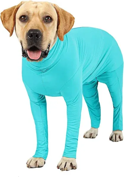 Etdane Dog Onesie for After Surgery Pet Surgical Recovery Suit Anti Shedding Bodysuit Long Sleeve Claming Pajamas with Legs for Female Male Dog Blue/S