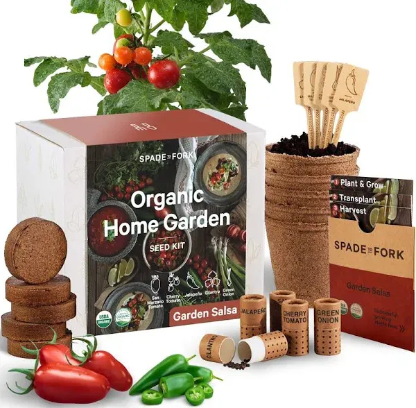 New Spade to Fork Organic Home Garden Seed Kit - GARDEN SALSA seed kit