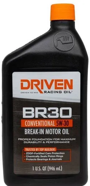 Driven Racing Oil 01806 BR30 Conventional 5W30 Break-In Oil, 1 Quart