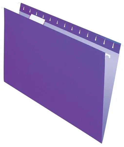 Office Depot 2-Tone Hanging File Folders, 1/5 Cut, 8 1/2in. x 14in., Legal size, Purple, Box of 25, Od81631