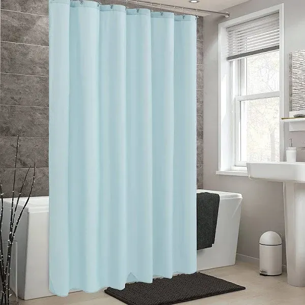 Cyan Fabric Shower Curtain Liner with Magnets, Waterproof Hotel Quality, 72 x 72 Machine Washable