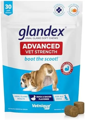 🐶Glandex Dogs Advanced Vet Strength Anal Gland 60 Soft Chews Exp 2024