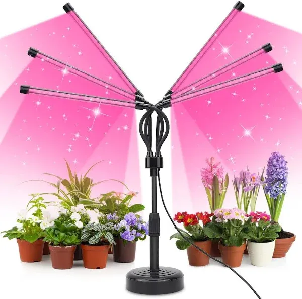 Grow Lights for Indoor Plants, Six Head LED Grow Light with Full Spectrum, Plant Lights for Seed Starting with Adjustable Gooseneck, Suitable for Plants (Six-Head Plant Light)