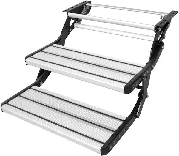 VEVOR RV Steps, 2-Step, Electric Retractable RV Stairs DC 12V, Auto-Folding, 440 LBS Load Capacity, Aluminum Alloy Steps, Non-Slip Steps for Safe Entry and Exit, RV, Trailer, Camper Steps