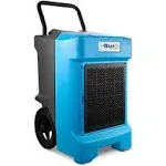 BlueDri Bd-130p 225ppd Industrial Commercial Dehumidifier with Hose for Basements in Homes and Job Sites, Blue