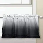 SeeGlee Ombre Blackout Waterproof Curtain Valance for Kitchen Window Above Sink - Small Window Valance for Bathroom Small Windows (Black,30 W x 14