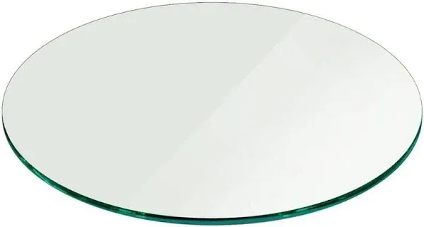 Fab Glass and Mirror Round Glass Table Top Thick Tempered Flat Polish