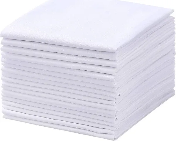 Deviegath Men's Handkerchiefs 18 Pack 100% White Cotton Solid