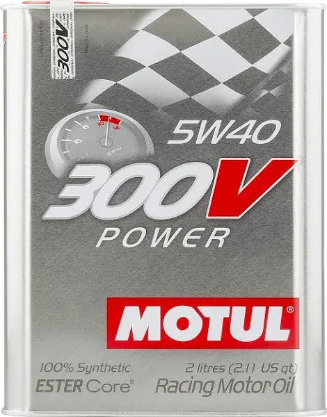 Motul 2L Synthetic-Ester Racing Oil 300V Power 5W40 By Jm Auto Racing (104242)