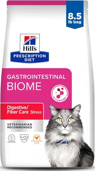 Hill's Prescription Diet Gastrointestinal Biome Digestive/Fiber Care with Chicken Dry Cat Food