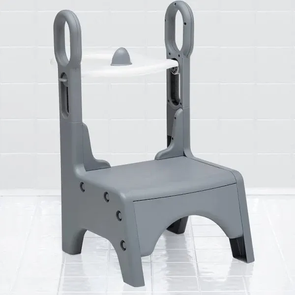 Delta Children Little Jon-EE Adjustable Potty Seat and Step Stool - White/Gray