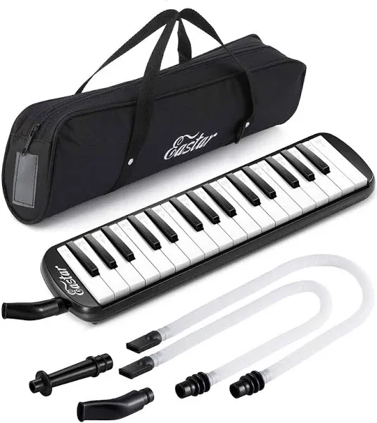 Eastar 32 Keys Melodica Instrument Soprano Melodica Air Piano Keyboard Pianica with 2 Soft Long Tubes