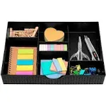 3 Slot Drawer Organizer with 4 Adjustable Dividers - Junk Drawer Storage for ...