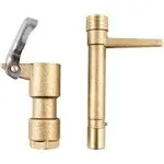 QWORK 3/4-Inch Brass Quick Coupler Valve, Irrigation Tool with Quick Coupler Key for Yard