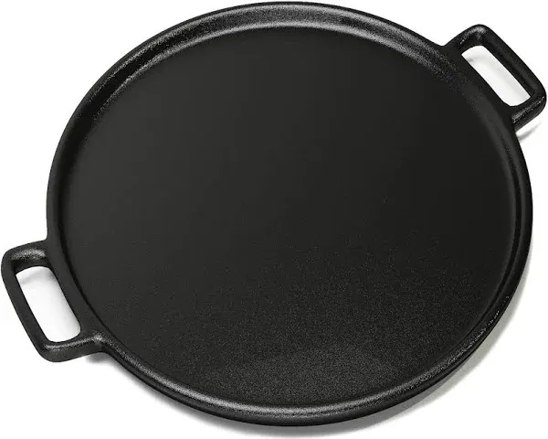 Cast Iron Pizza Pan - 14-Inch Baking Pan for Oven, Stovetop, Grill, or Campfires