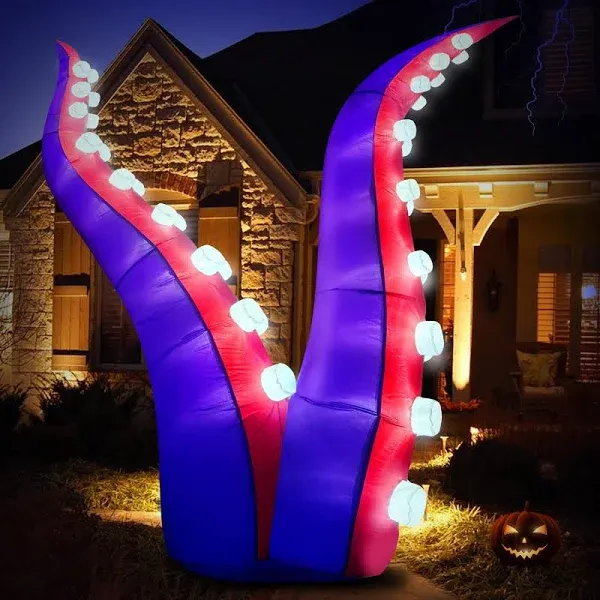 6FT Halloween Inflatables Decorations Octopus Tentacles with 36 Built-In LED Lig