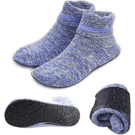 AIYUE Women Non-slip Fuzzy Slipper Socks with Waterproof Soles Rubber Bottom Grippers