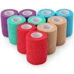 10 Self Adherent Roll Wrap Tape Lot Bandage Elastic Medical Rolls 3 in x 5 Yards