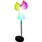 Solar LED Angel Garden Stake Lights - Waterproof RGB Color Changing Outdoor D...