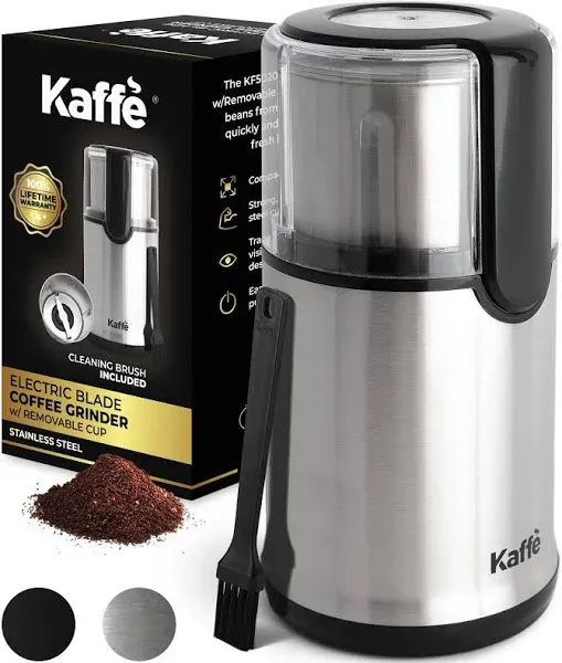 Kaffe Electric Coffee Grinder with Removable Cup (3.5oz) - Stainless Steel - ...