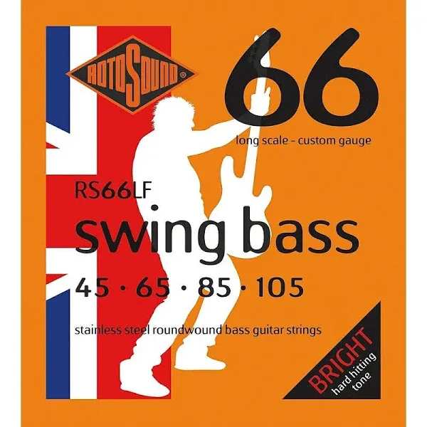 ROTOSOUND RS66LF ROUNDWOUND STAINLESS STEEL BASS GUITAR STRINGS 45 65 85 105