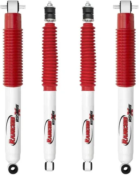 Pair of RS5000X Series Front & Rear Shocks fits 2007 2010 Wrangler 4WD with 4" Lift | Improves Overall On & Off Road Handling & Performance | Includes TrendsAuto Decal