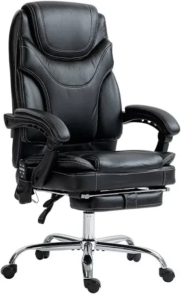 Massage Reclining Office Chair w/Footrest, High Back Computer Chair, Adjustable