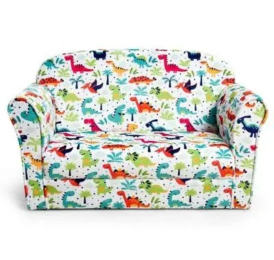 Double Kids Dinosaur Sofa Children Armrest Couch