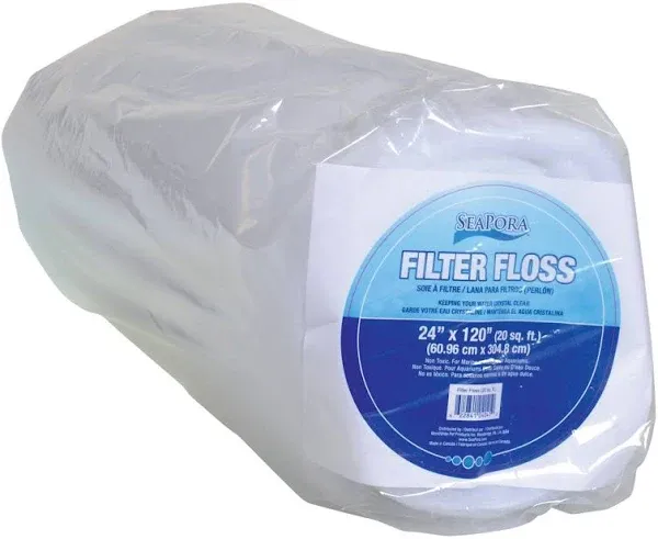 Seapora 4041 Filter Floss Aquarium Filter Pad, 20 sq. ft./24" x 120"