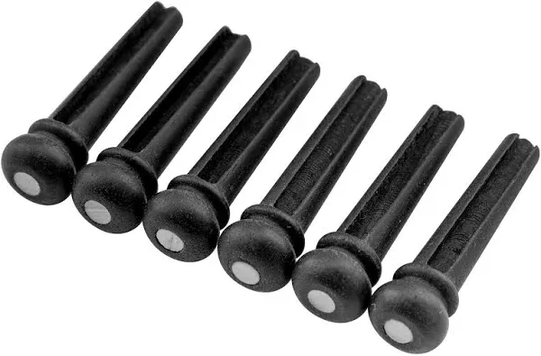 Musiclily Slotted Ebony Acoustic Guitar Bridge Pins