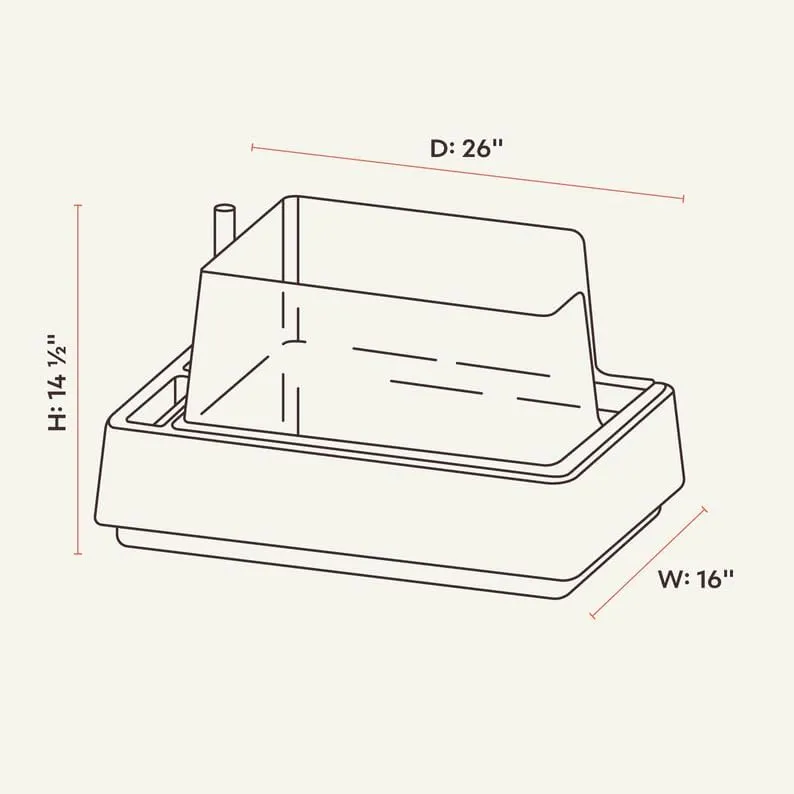 Tuft + Paw Cove Litter Box, High Sided Open Top Designer Litter Box for  Cats