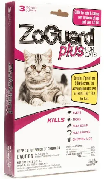 Durvet Zoguard Plus Flea And Tick Control for Cats