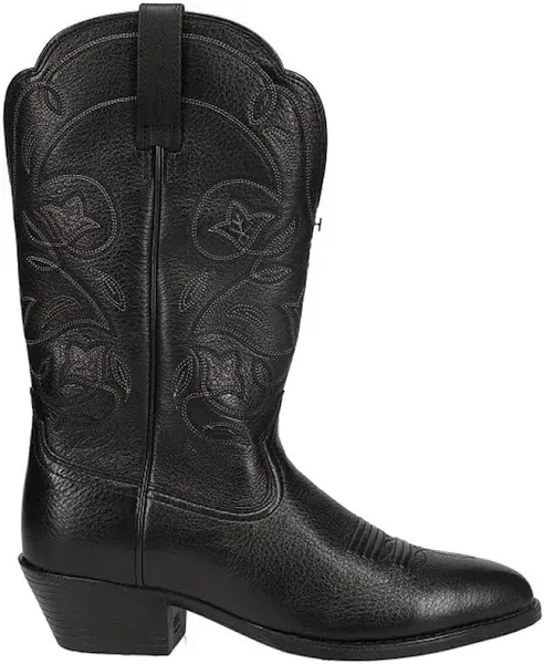 Ariat Women's Heritage Black Deertan R Toe Western Cowgirl Boots 10001037