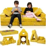 Lx15 14pcs Modular Play Couch - Mustard Yellow