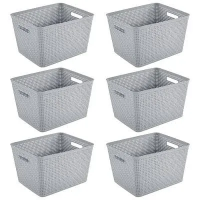 Sterilite 14"Lx8"H Rectangular Tall Basket for Home Organization (12 Pack)