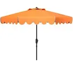 SAFAVIEH Venice 9' Market Crank Tilt Patio Umbrella, Orange