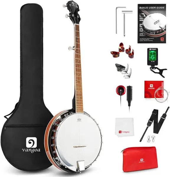 ADM 5 String Banjo Guitar Kit with Remo Drum Head and Geared 5th Tuner | Reverb