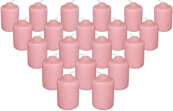 Pink Wild Flower Scented Votive Candles - 15 Hour Long Burn Time - Textured  