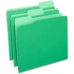 Staples File Folders, 1/3-Cut Tab, Letter size, Green, 100/Box (ST224543-CC)