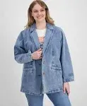 Levi&#039;s | Plus Size Denim Long-Sleeve Blazer Jacket - Light Wash Denim | Realry