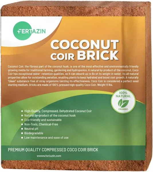 Premium Coco Coir Brick - 10LBS / 4.5KG - Makes 18-20 10 LBS / 18-20 Gallons