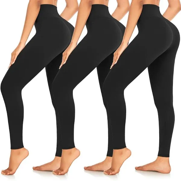 3 Pack High Waisted Leggings for Women No See-Through Soft Athletic Tummy Control Pants for Running Yoga Workout