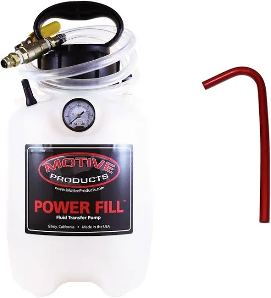 Motive Products 1745 Power Fill Pro Fluid Transfer Pump 2 GAL Tank with Schraeder Valve, Ball Valve Shutoff, and Hose, 8 Quart Capacity